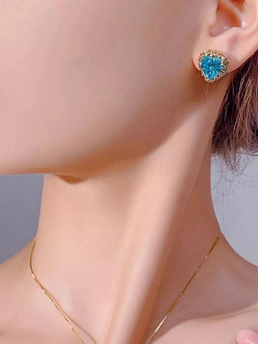 Women Heart-Shaped Stud Earrings nicholesgifts