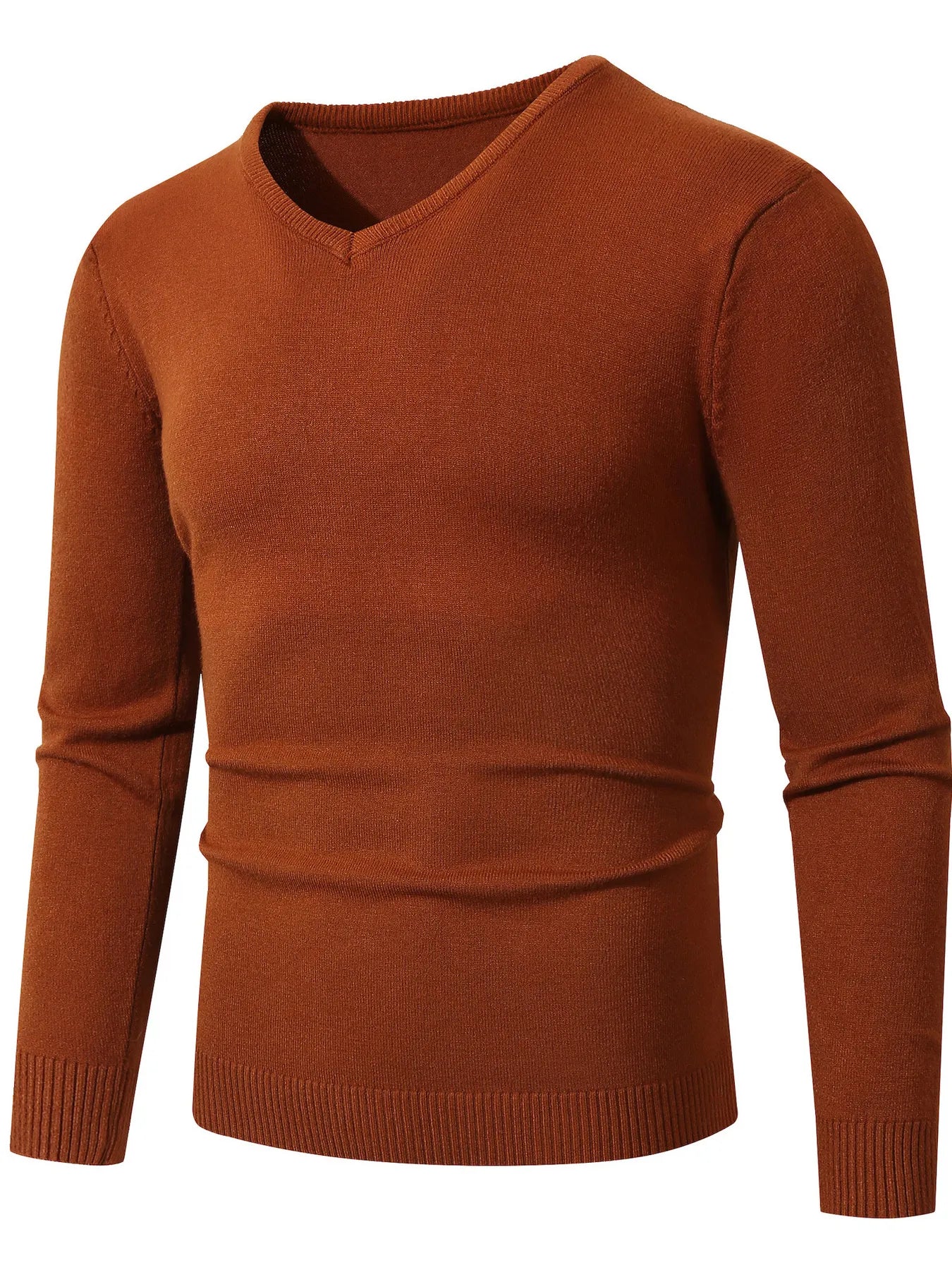 Men's Plus Size Ribbed Hem Long Sleeve Sweater NicholesGifts