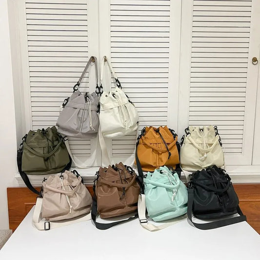 Drawstring Nylon Bucket Bag Trendsi