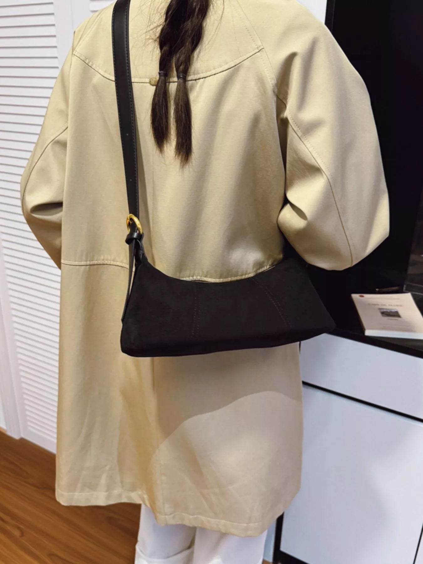 Vintage Suede Hobo Shoulder Bag nicholesgifts