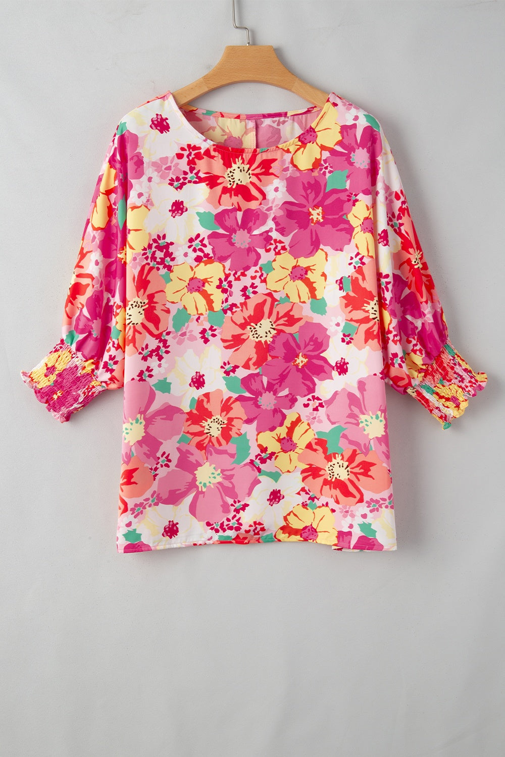 Printed Round Neck Half Sleeve Blouse nicholesgifts