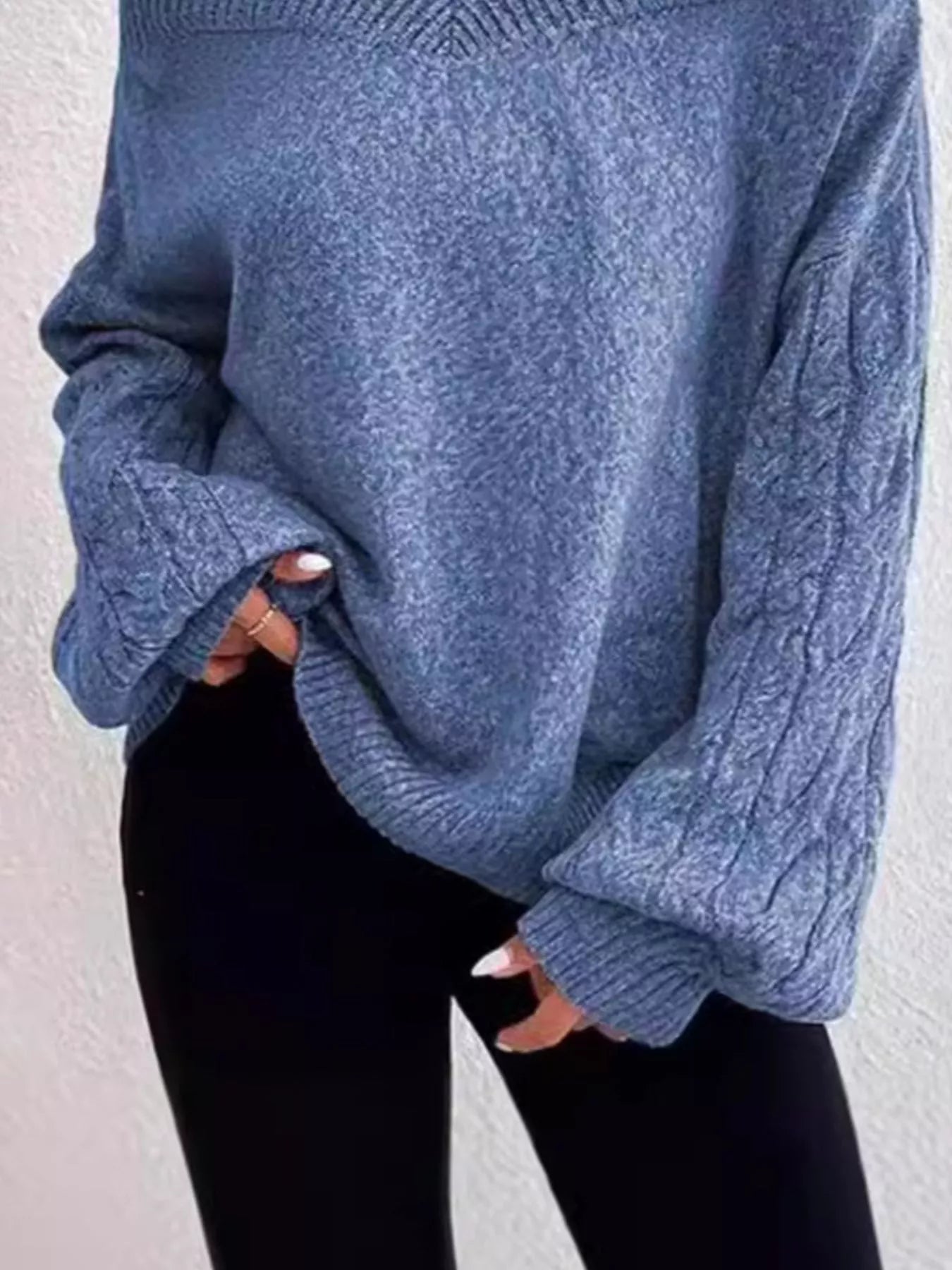 Women Cold Shoulder Turtleneck Sweater nicholesgifts