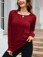 Texture Round Neck Long Sleeve Knit Top nicholesgifts