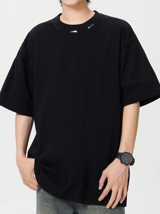 Men's Plus Size Oversized Crew Neck Short Sleeve T-Shirt Trendsi