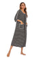 Round Neck Three-Quarter Sleeve Midi Night Dress nicholesgifts