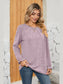 Ruched Round Neck Flounce Sleeve T-Shirt nicholesgifts