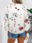 Ruffled Printed V-Neck Half Sleeve Blouse nicholesgifts