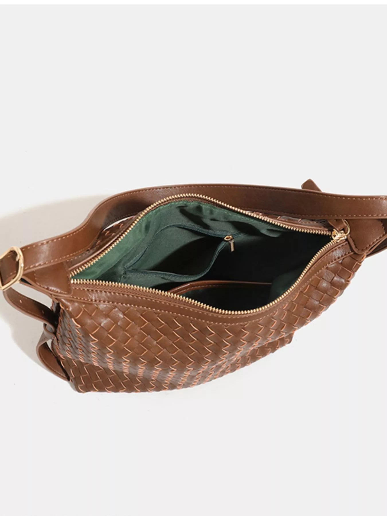 Woven PU Leather Shoulder Bag nicholesgifts