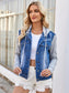 Pocketd Button Up Detachable Hooded Denim Jacket nicholesgifts