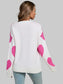 Women Angel Wings Contrast Heart Dropped Shoulder Long Sleeve Sweater nicholesgifts