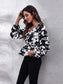 Floral V-Neck Balloon Sleeve Peplum Blouse nicholesgifts