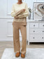 Devine Slit Striped Round Neck Top and Pants Sweater Set nicholesgifts