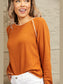 Long Raglan Sleeve Round Neck Top nicholesgifts