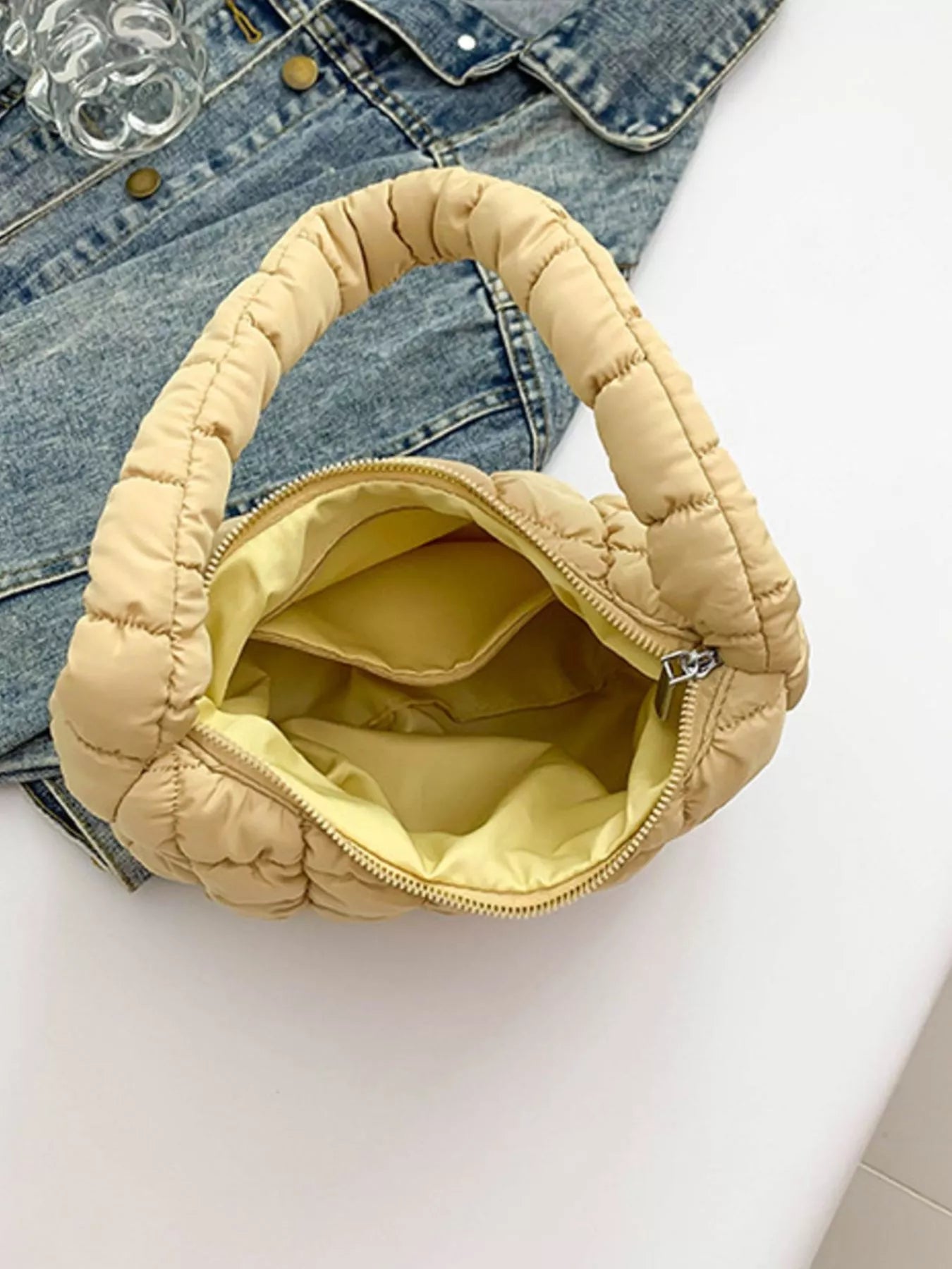 Quilted Ruched Shoulder Bag nicholesgifts