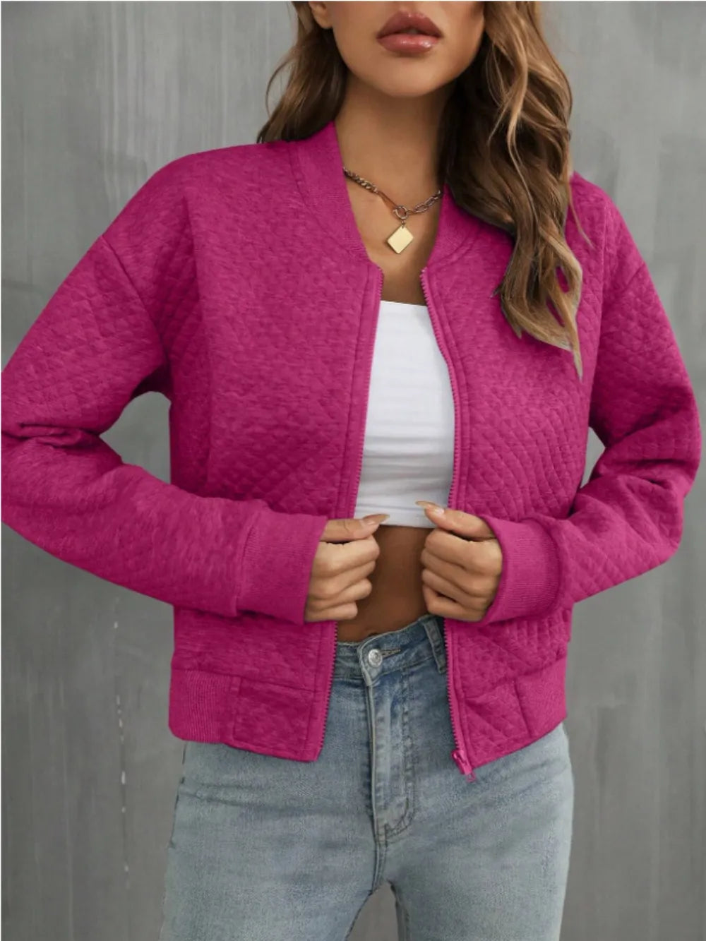 Zip Up Long Sleeve Jacket nicholesgifts