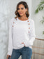 Decorative Button Long Sleeve Sweater nicholesgifts
