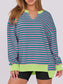 Women Notched Long Sleeve Oversized Sweatshirt nicholesgifts