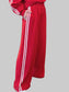 Women Striped Detail Crewneck Top and Elastic Sweatpants 2pcs Set nicholesgifts