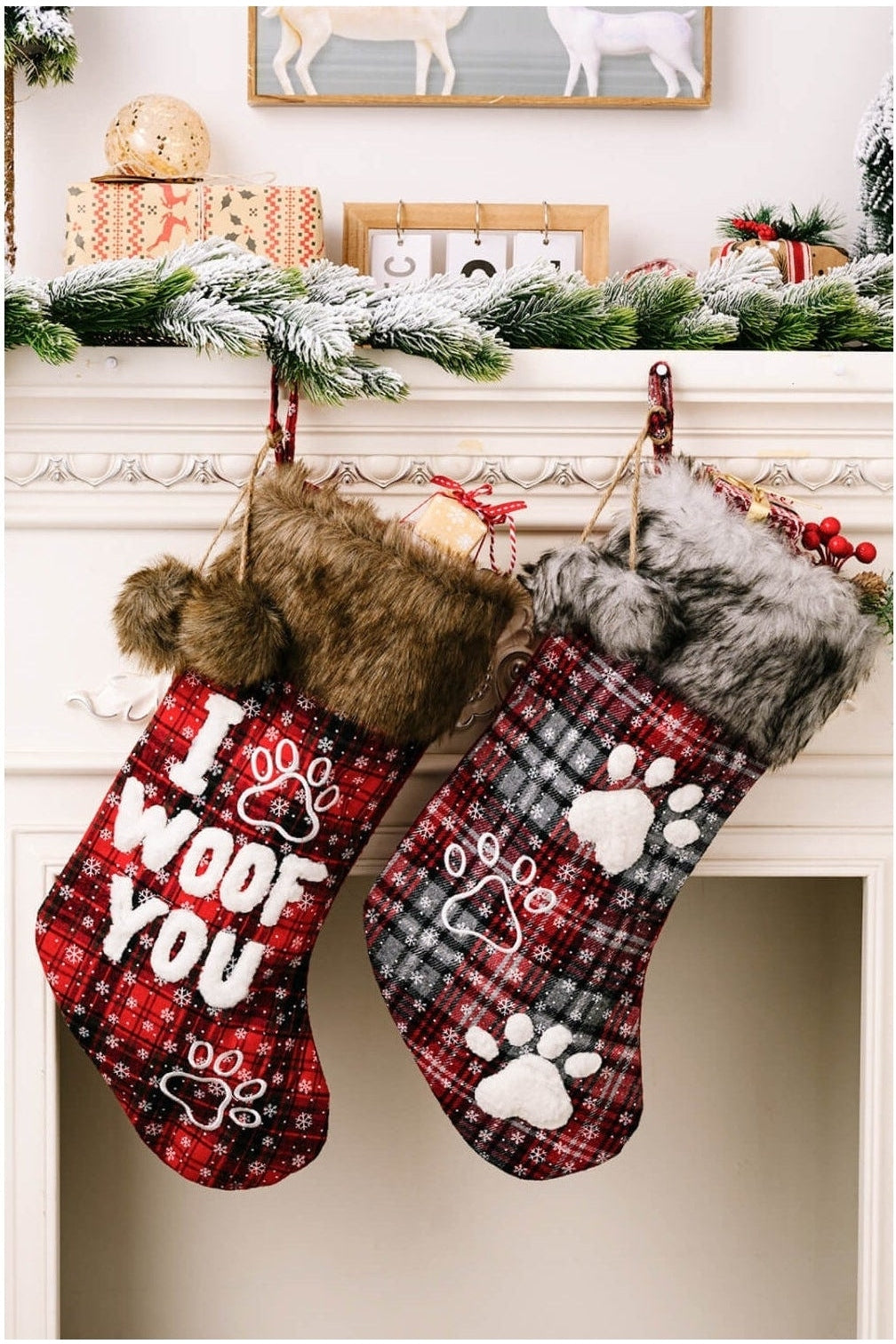 2-Pack Plush Christmas Stockings nicholesgifts