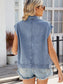 Pocketed Button Up Sleeveless Denim Jacket nicholesgifts