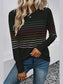 Striped Round Neck Long Sleeve T-Shirt nicholesgifts