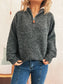 Quarter Zip Ribbed Hem Sweater nicholesgifts