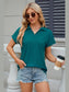 Johnny Collar Short Sleeve Blouse nicholesgifts