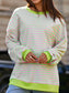 Women Striped Contrast Ribbed Trim Drop Shoulder Sweatshirt nicholesgifts