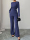 Asymmetric Long Sleeve Top and Pants Set nicholesgifts