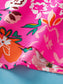 Smocked Printed Round Neck Half Sleeve Blouse nicholesgifts
