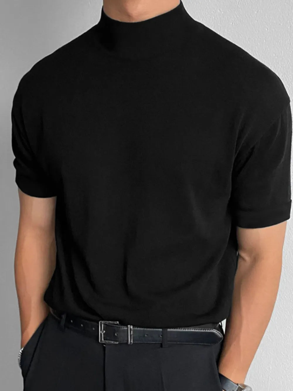 Men's Full Size Mock Neck Short Sleeve T-Shirt Plus Size NicholesGifts