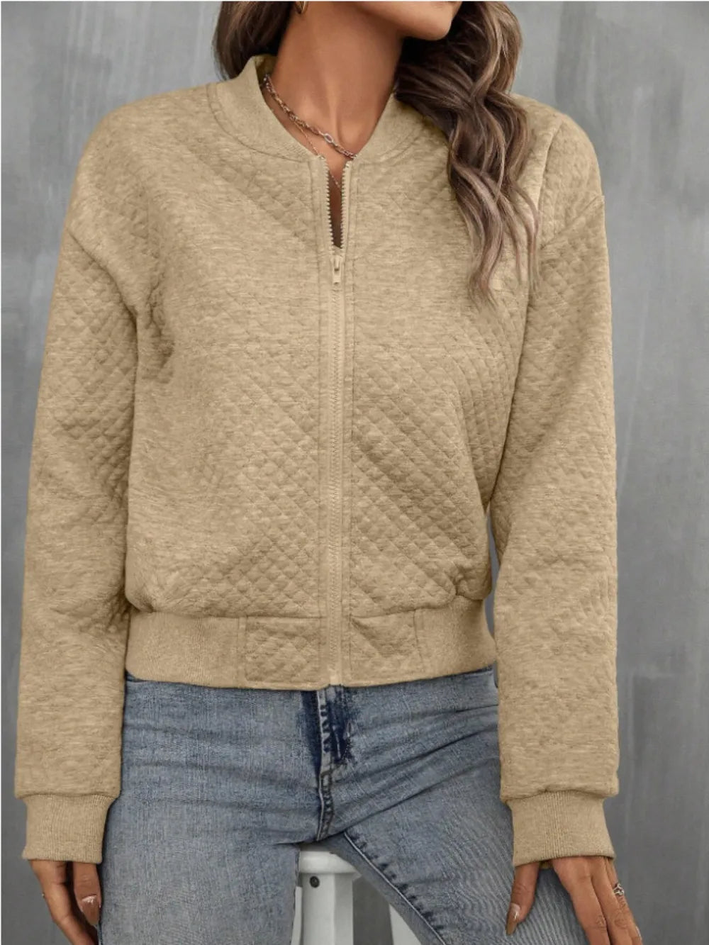 Zip Up Long Sleeve Jacket nicholesgifts