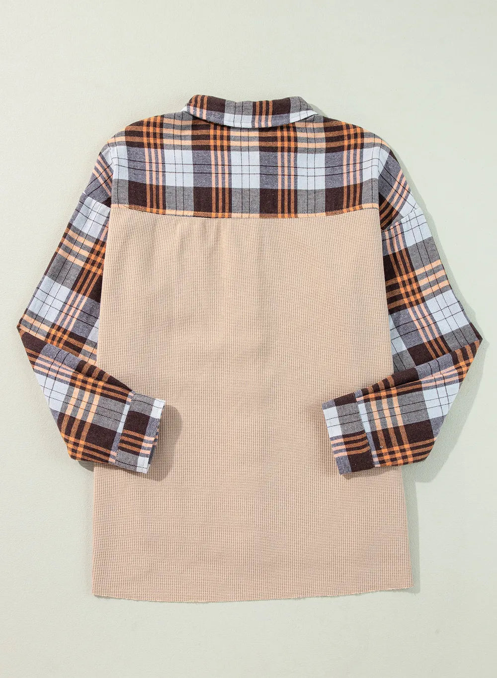 Plaid Button Up Long Sleeve Shacket Trendsi