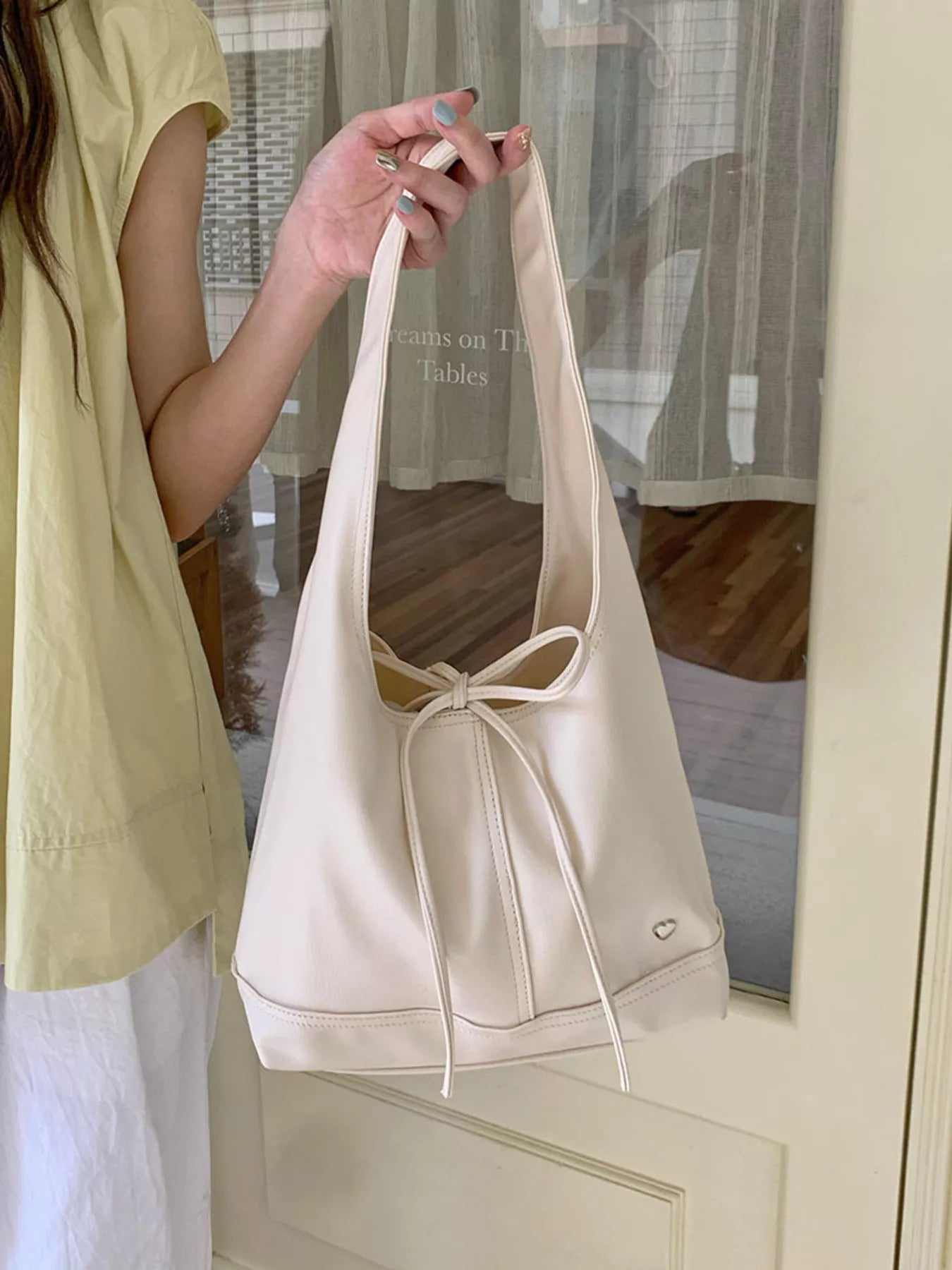 Leather Tied Shoulder Bag nicholesgifts