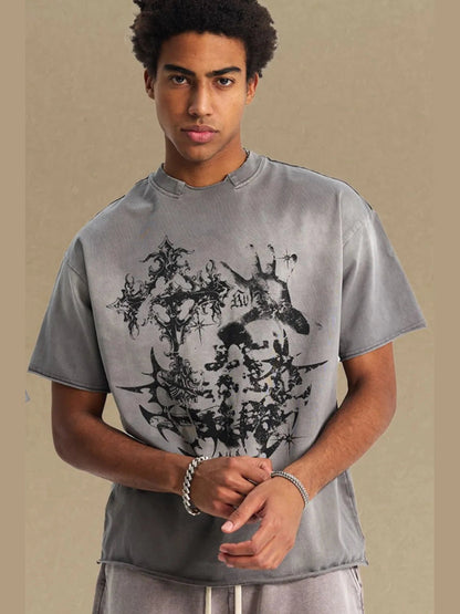 Men's Graphic Round Neck Half Sleeve T-Shirt nicholesgifts