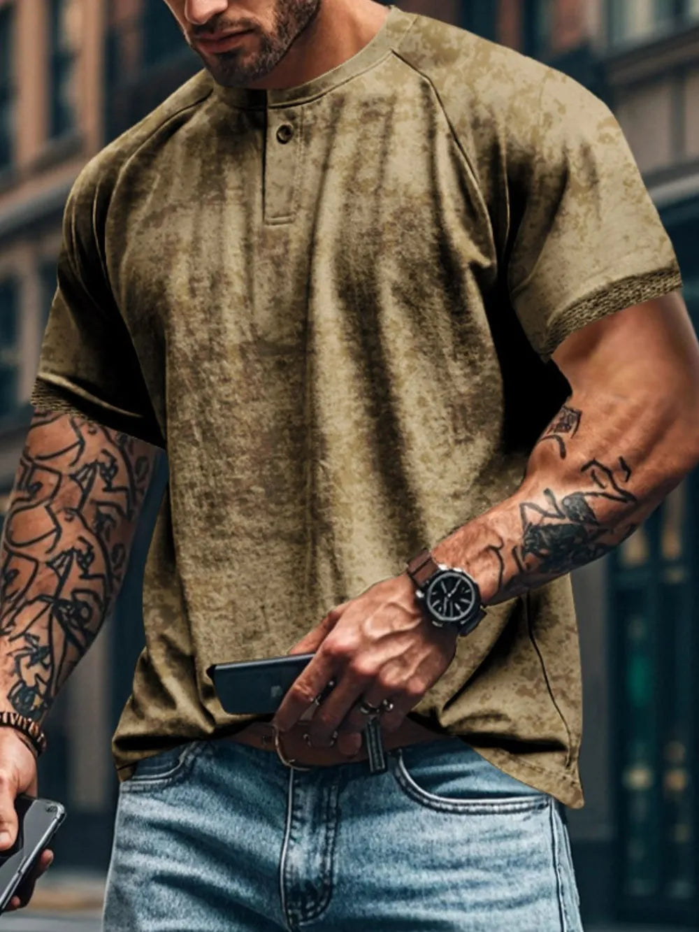 Men's Full Size Round Neck Short Sleeve T-Shirt Plus Size NicholesGifts