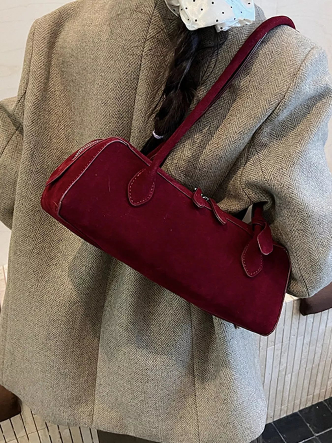 Solid Color Shoulder Bag nicholesgifts