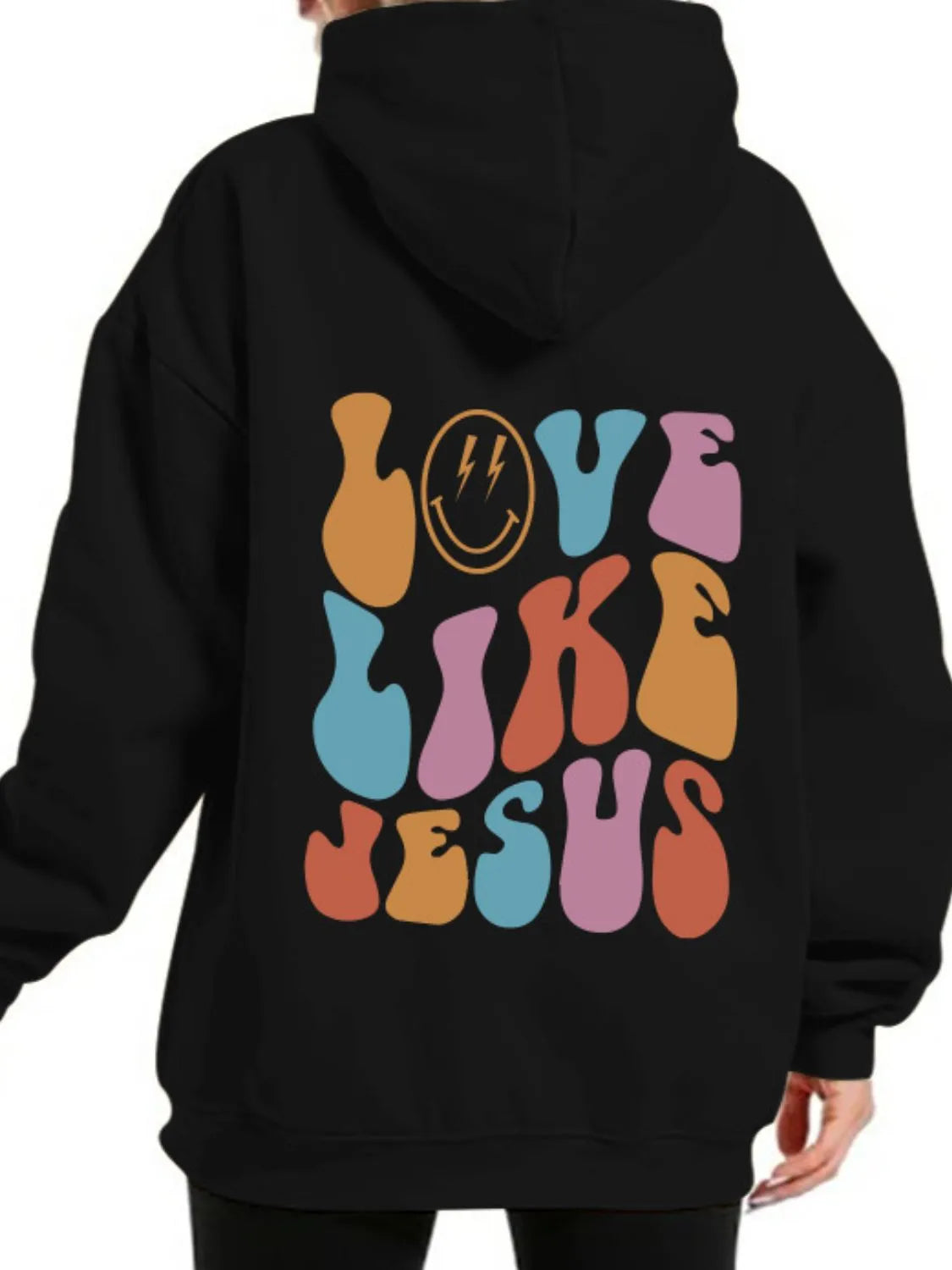 Men's Full Size Letter Graphic Back Long Sleeve Hoodie Plus Size NicholesGifts