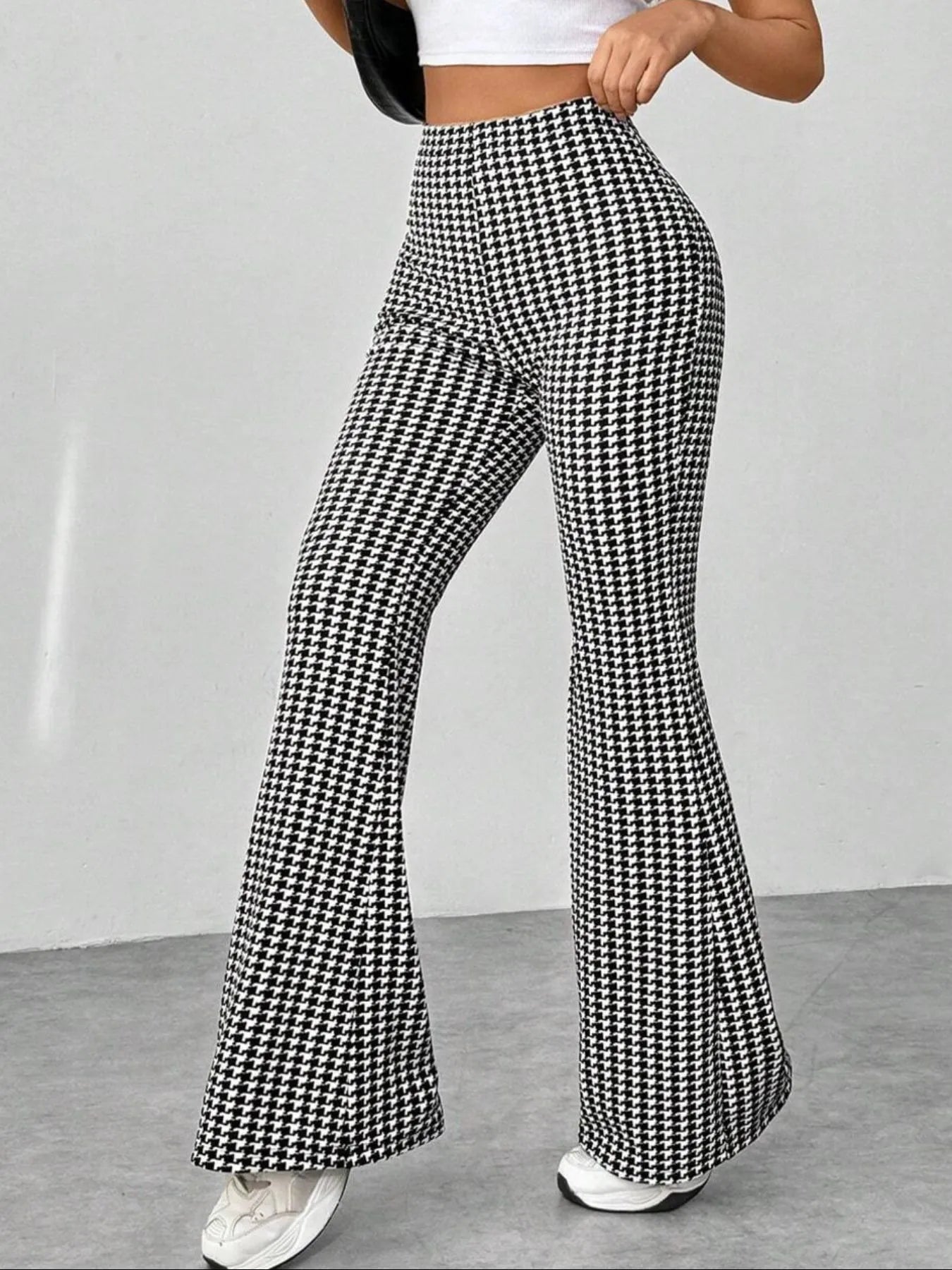 Women High Waisted Flare Pants nicholesgifts