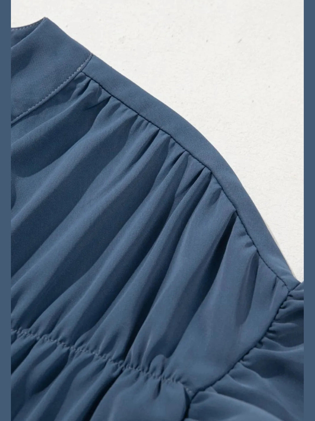 Ruffled Ruched Short Sleeve Button Down Shirt