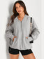 Pocketed Half Zip Long Sleeve Hoodie Trendsi