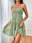 Women Smocked Tiered Sleeveless Mini Summer Dress nicholesgifts