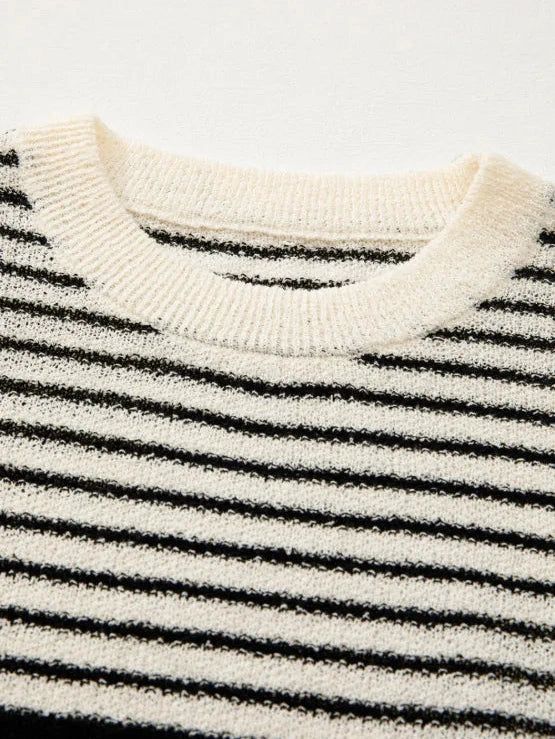 Striped Round Neck Sweater Vest nicholesgifts