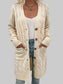 Women Cable-Knit Button Down Cardigan with Pockets nicholesgifts