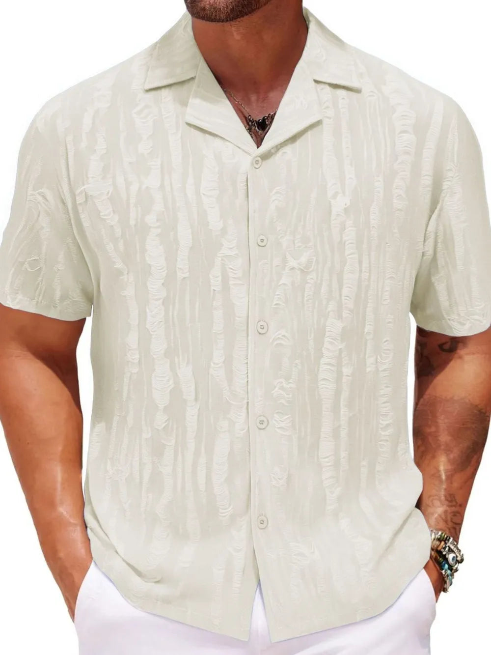 Men's Plus Size Collared Neck Short Sleeve Shirt NicholesGifts