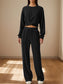 Crisscross Round Neck Top and Drawstring Pants Set nicholesgifts