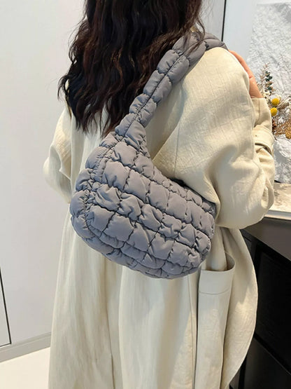 Quilted Ruched Shoulder Bag nicholesgifts