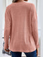 Women Quarter Button Round Neck Dropped Shoulder Knit Top nicholesgifts
