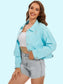 Distressed Distressed Button Up Denim Jacket nicholesgifts