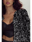 Sequin Open Front Long Sleeve Jacket nicholesgifts